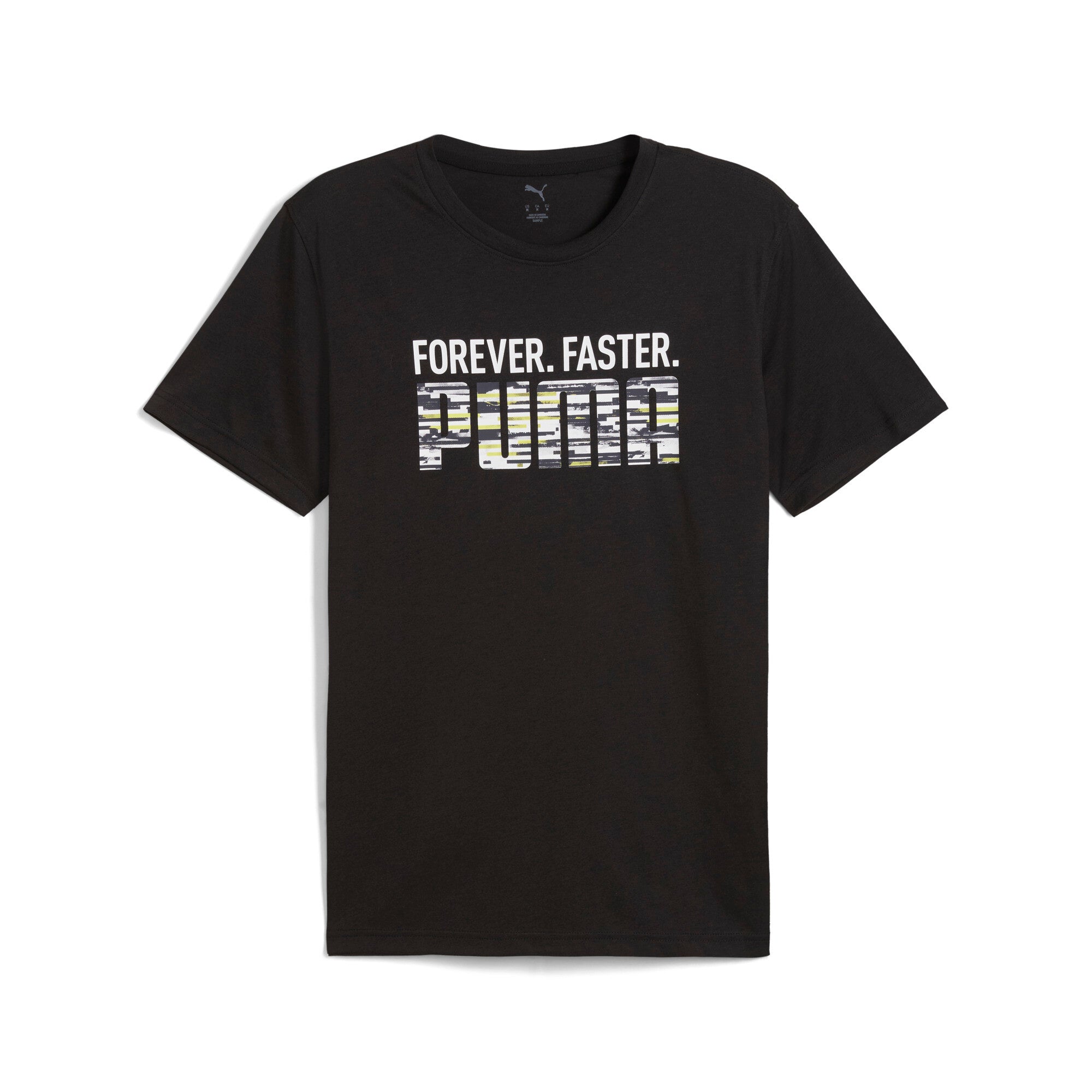 Puma graphics train "forever. faster." tee in black - Front View