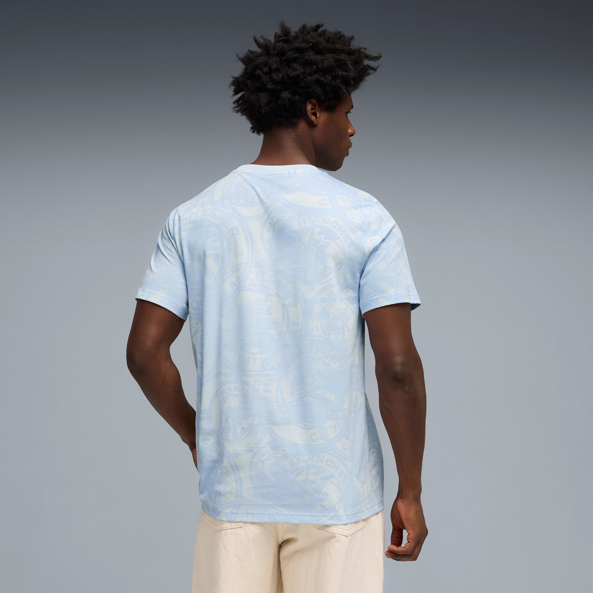 PUMA manchester city ftblculture printed tee men in sea glass — model shot 2