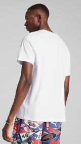 Puma sports legacy front graphic tee in white - Model Shot 02