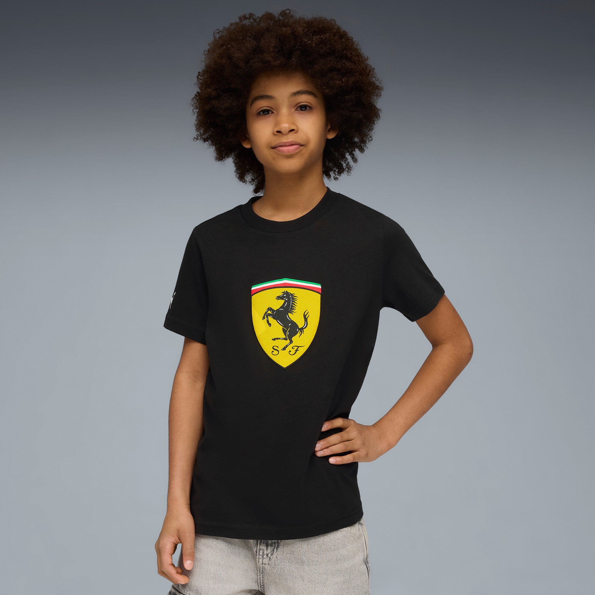 PUMA Scuderia Ferrari sportswear coloured big shield tee - black