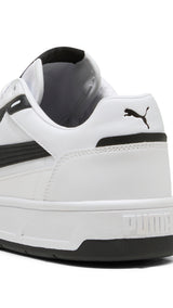 Puma court classic street sneakers in white and black - Back View