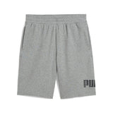 Puma essentials big no. 1 logo 10" shorts in medium gray heather - Front View
