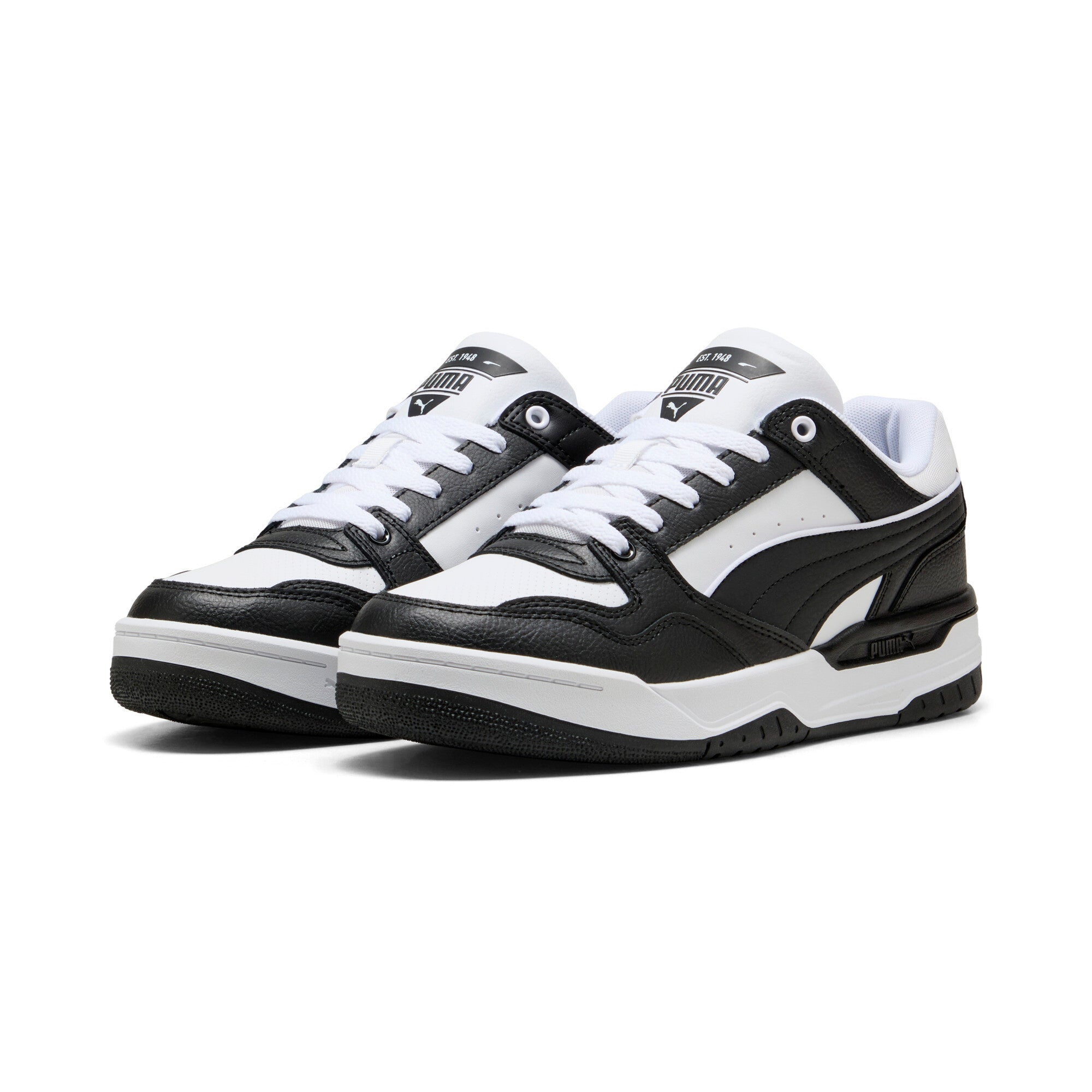 Puma rebound retro sneakers in white and black - Front View