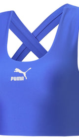 Puma t7 crop top women in blue - Front View