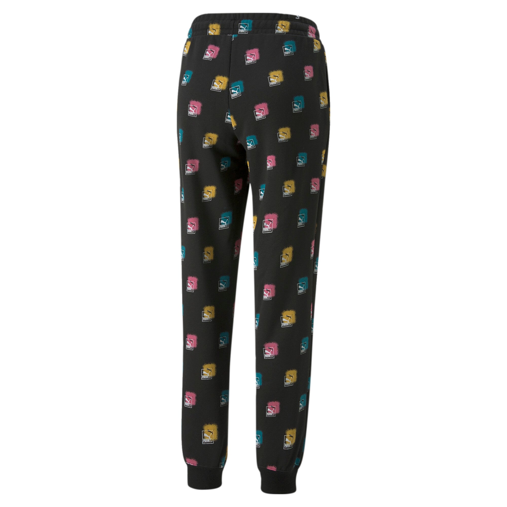 Puma brand love printed sweatpants women in black - Back View