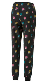 Puma brand love printed sweatpants women in black - Back View