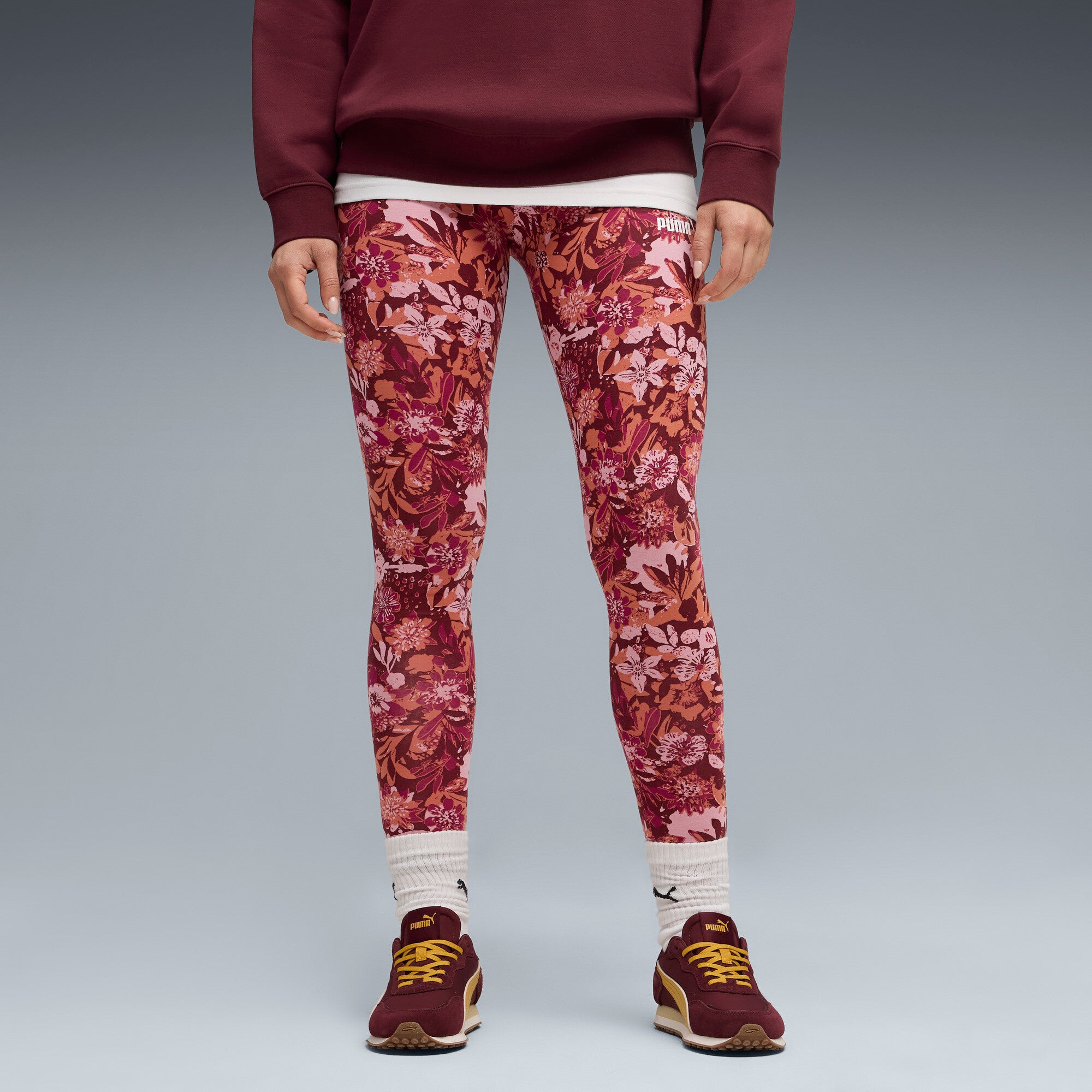 PUMA ESSENTIALS nature 2.0 leggings - ruby shimmer