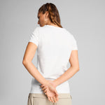 Puma ESS metallic no. 1 logo tee in white and metallic silver - Model Shot 02