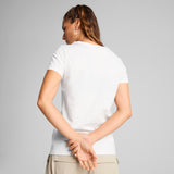Puma ESS metallic no. 1 logo tee in white and metallic silver - Model Shot 02