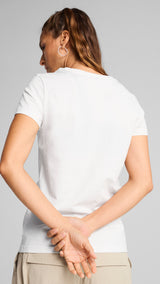 Puma ESS metallic no. 1 logo tee in white and metallic silver - Model Shot 02