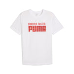 Puma graphics train "forever. faster." tee in white - Front View