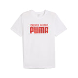 Puma graphics train "forever. faster." tee in white - Front View