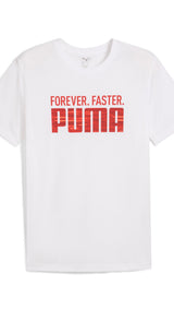 Puma graphics train "forever. faster." tee in white - Front View