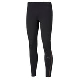Puma long men's running tights in black - Front View