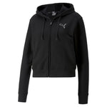 Puma her full-zip hoodie in black - Front View