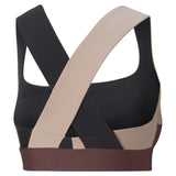 Puma mid impact safari glam training bra women in black - Back View