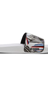 Puma BMW M motorsport leadcat 2.0 graphic slides in white - Side View 03