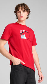 Puma scuderia Ferrari HP race big shield tee in rosso corsa - Model Shot 01