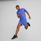Puma run favourite heather running tee men in blue - Model Shot 02