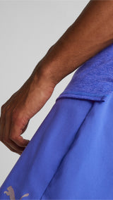 Puma run favourite heather running tee men in blue - Model Shot 03