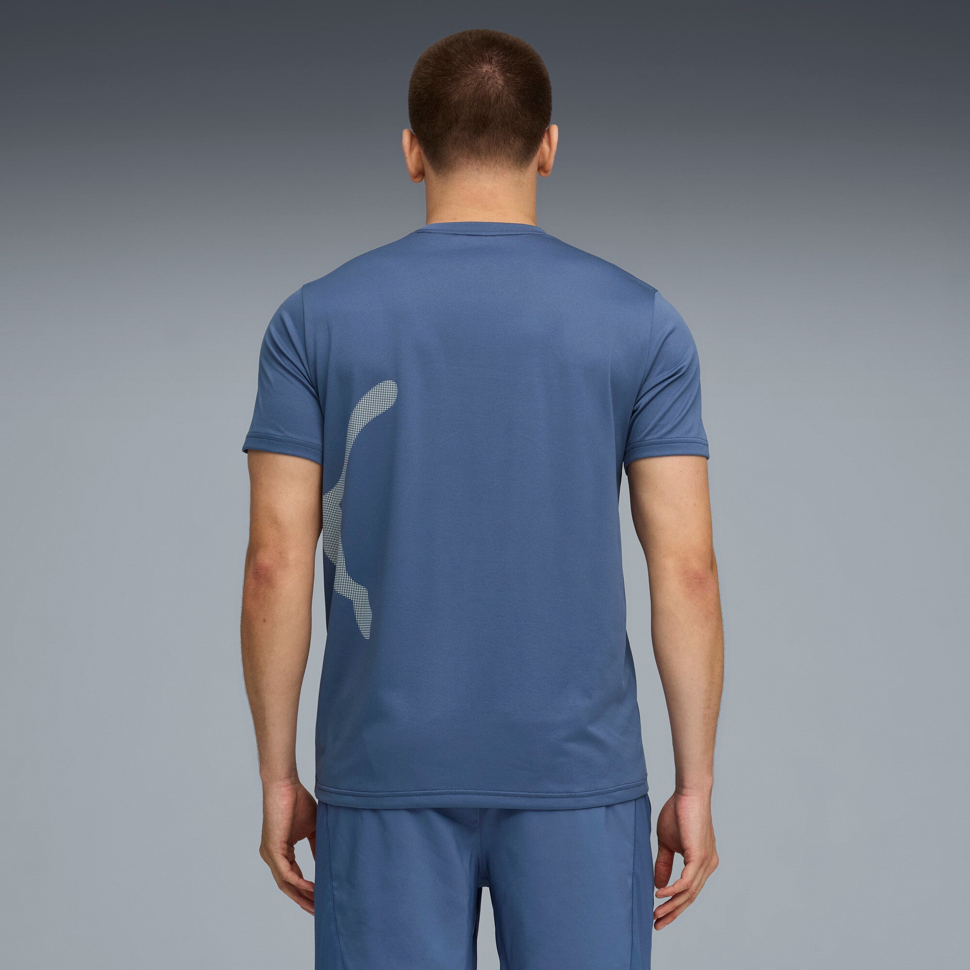 PUMA TRAIN ALL DAY big logo tee - dark indigo