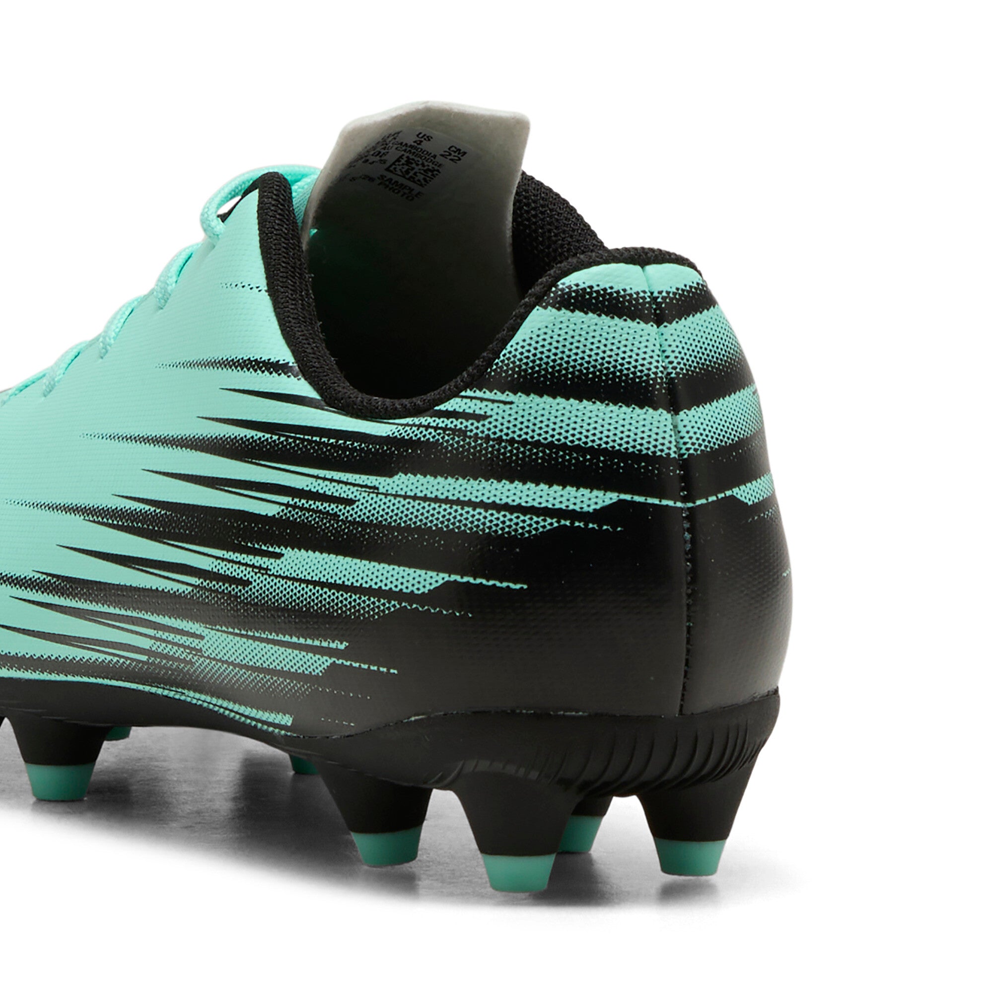 PUMA ATTACANTO II fg/ag football boots youth in green and black — back view