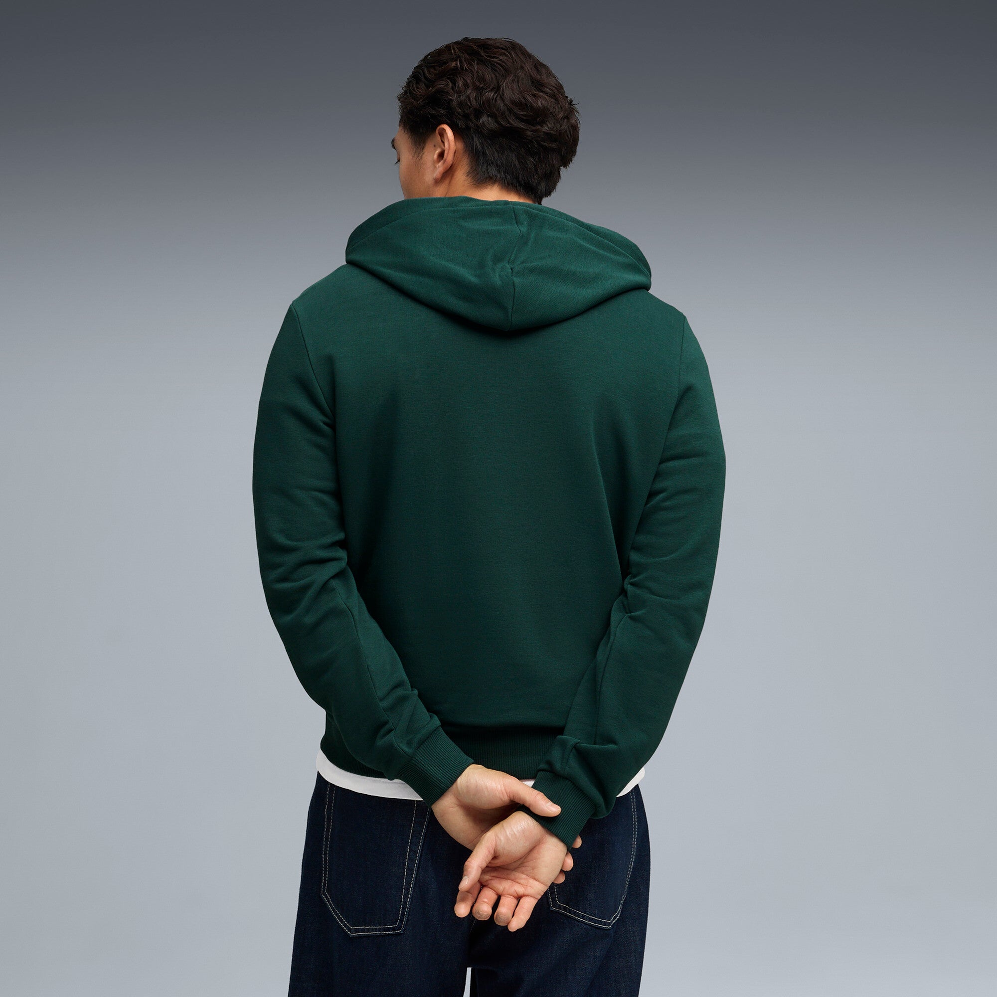 PUMA manchester city ftblculture hoodie men in green and blue — model shot 2