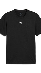 PUMA TAD ESSENTIALS heather cat tee men in black heather — front view