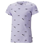 Puma essentials+ logo lab tee youth in purple - Front View