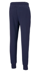 Puma essentials logo sweatpants in black - Back View
