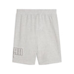 Puma essentials logo lab execution 10" shorts in light gray heather - Back View