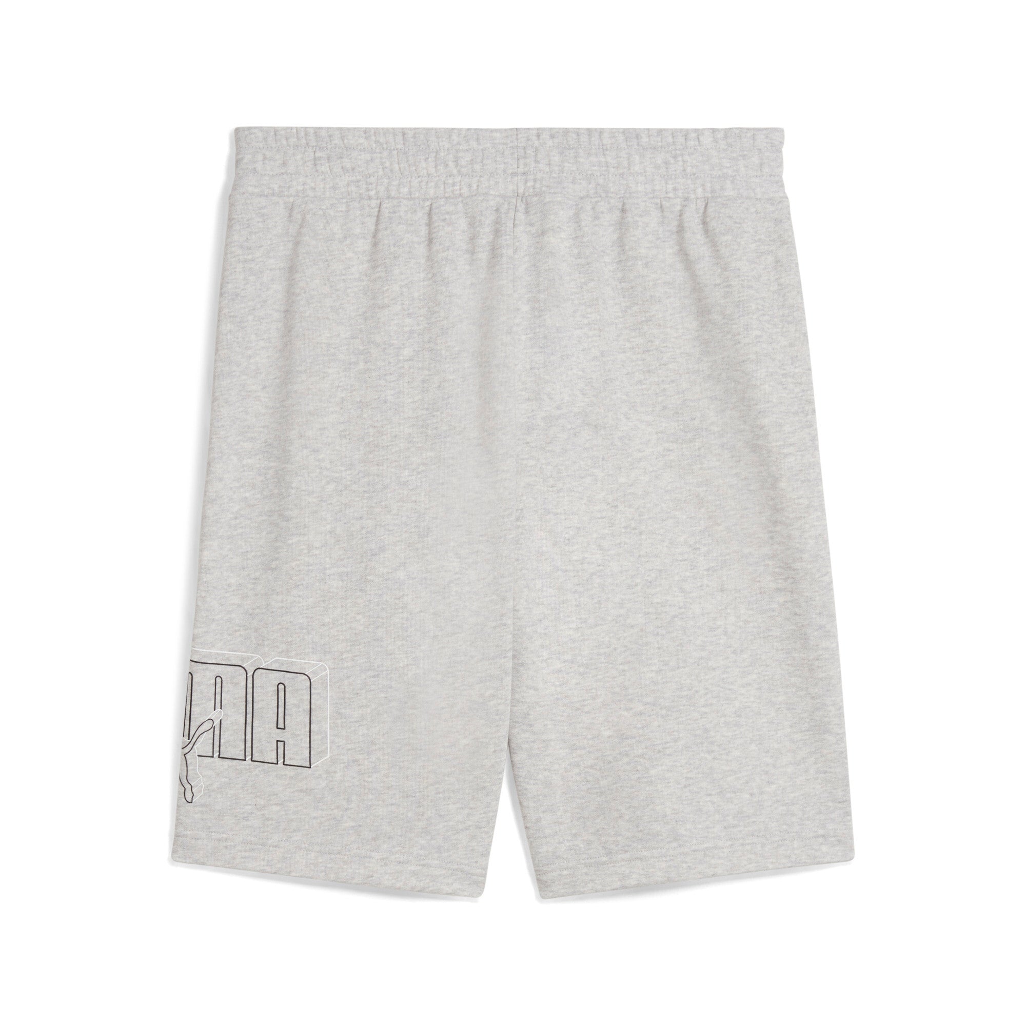 Puma essentials logo lab execution 10" shorts in light gray heather - Back View