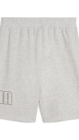 Puma essentials logo lab execution 10" shorts in light gray heather - Back View