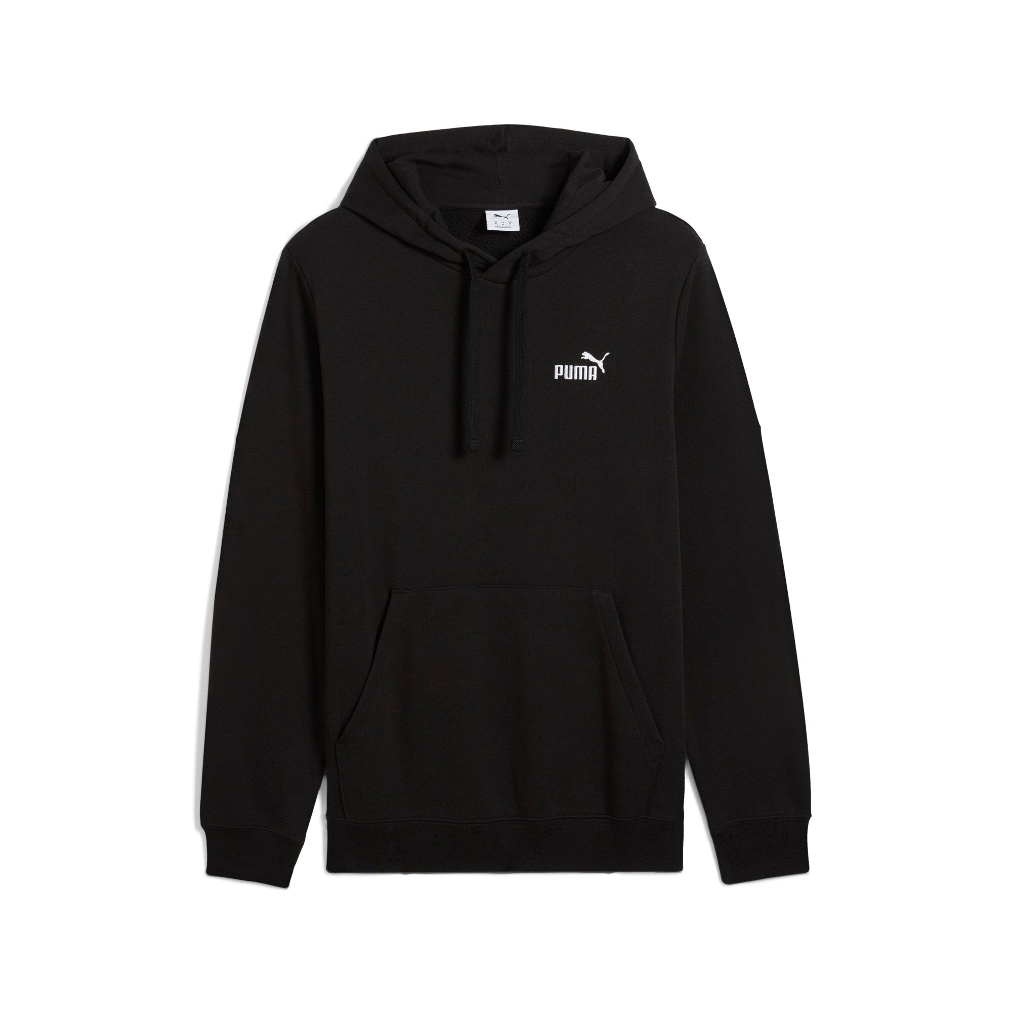 PUMA essentials small no. 1 logo hoodie men in black — front view