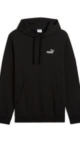 PUMA essentials small no. 1 logo hoodie men in black — front view