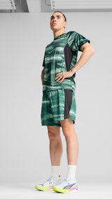 Puma VELOCITY all-over print running tee in green moon - Model Shot 03