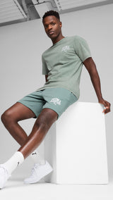 Puma class 8" shorts in green moon - Model Shot 03