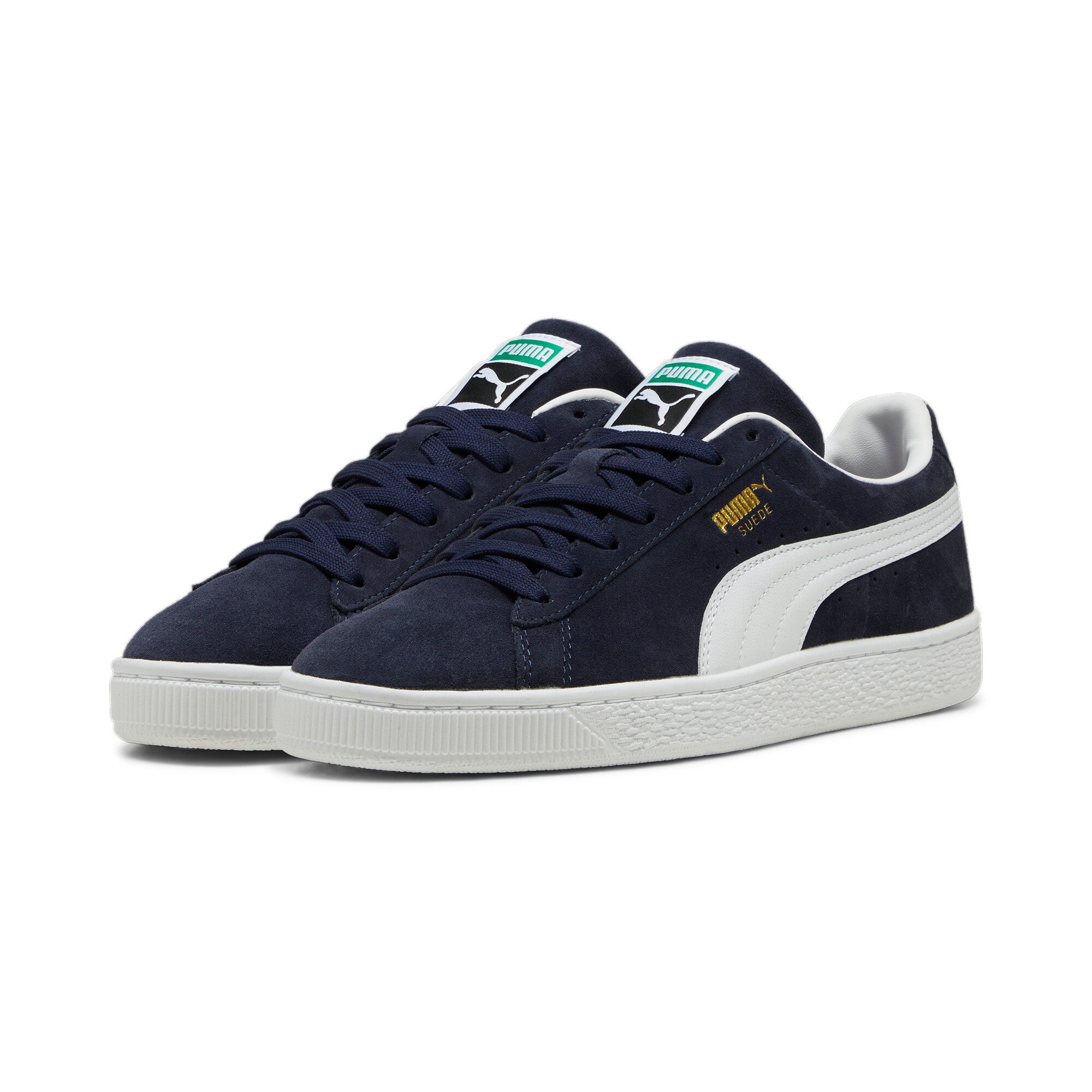Puma suede classic sneakers in navy and white - Front View