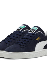 Puma suede classic sneakers in navy and white - Front View