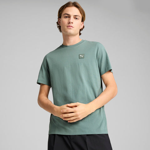PUMA ESSENTIALS ELEVATED tee in green moon