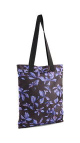 PUMA pop tote in black and purple — back view