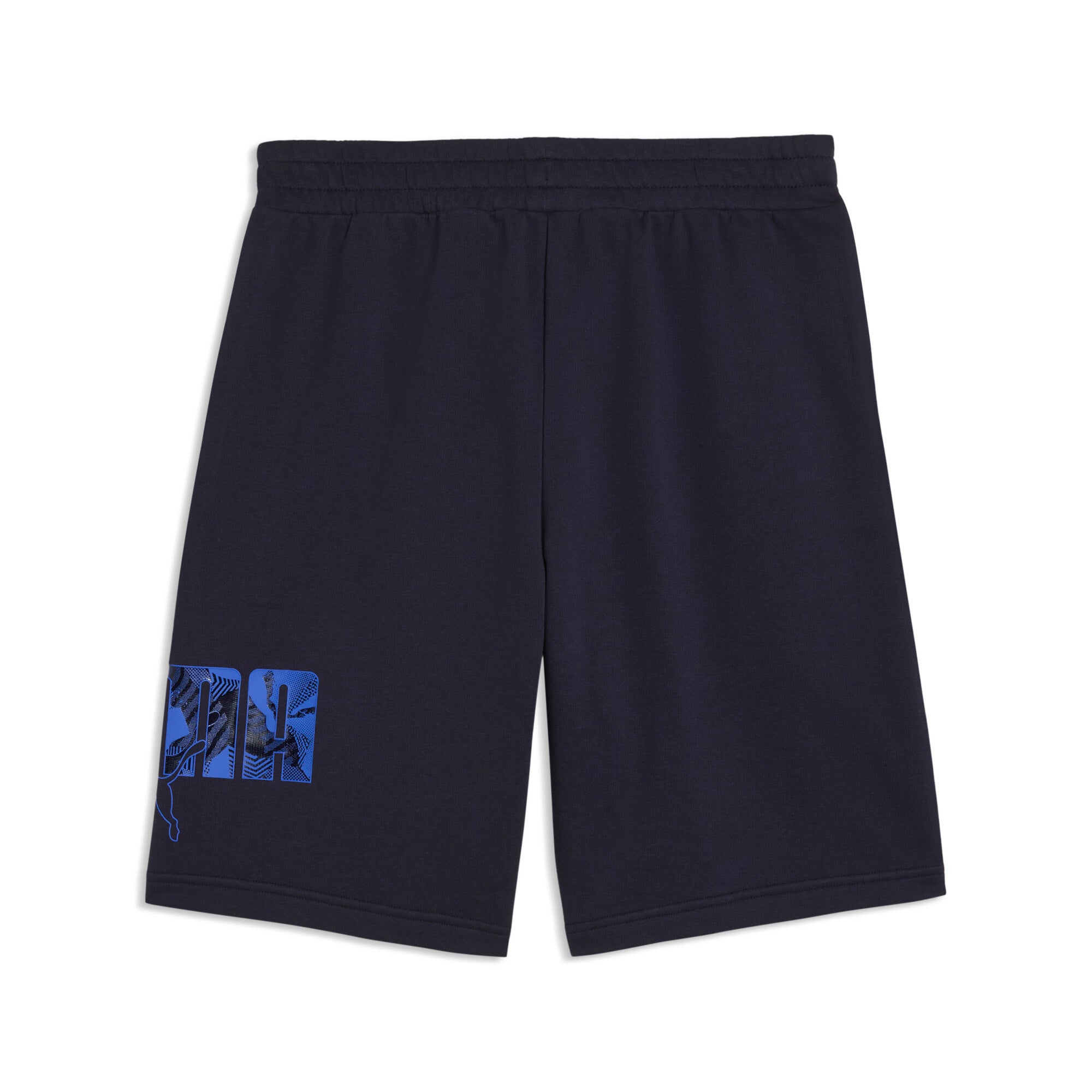 PUMA essentials logo lab 10’’ shorts men in new navy — back view