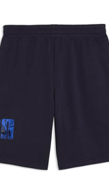 PUMA essentials logo lab 10’’ shorts men in new navy — back view