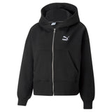 Puma classics full-zip hoodie in black - Front View