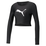 Puma modern sports long sleeve women's tee in black - Front View