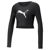 Puma modern sports long sleeve women's tee in black - Front View