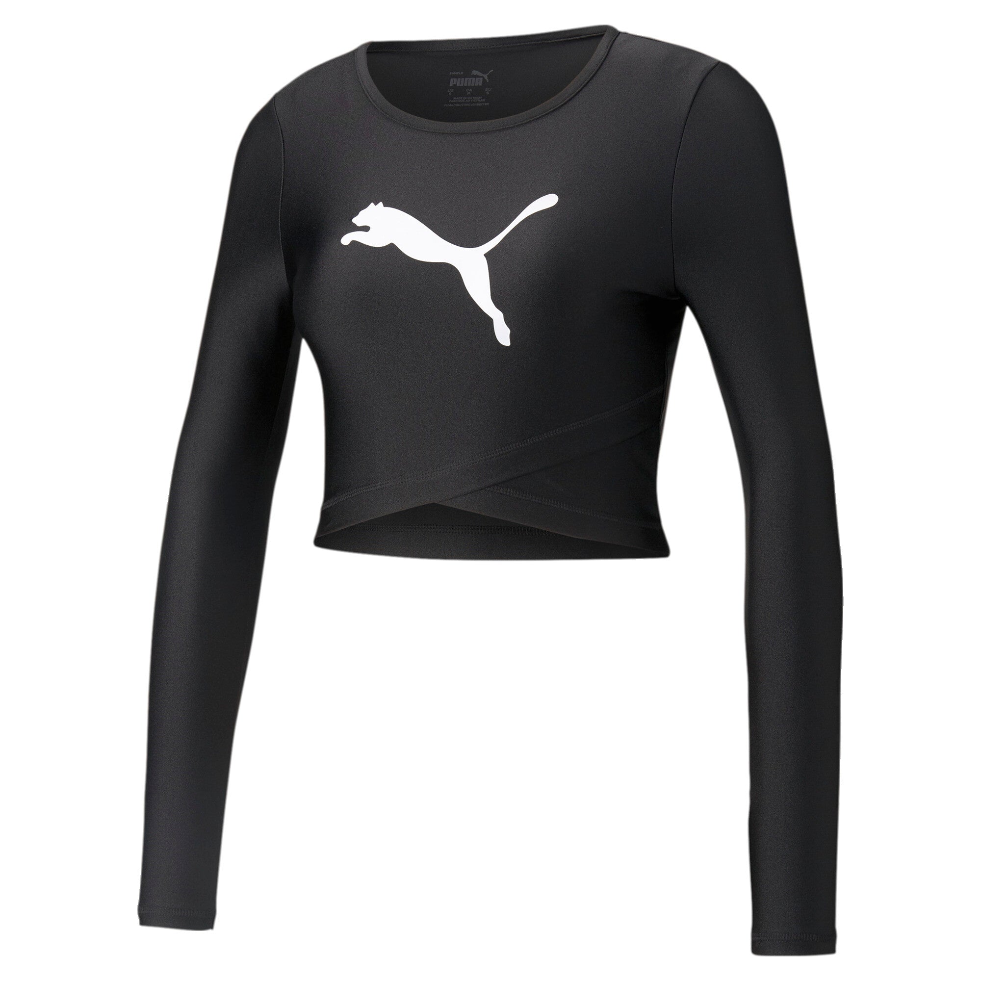 Puma modern sports long sleeve women's tee in black - Front View