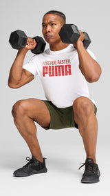 Puma graphics train "forever. faster." tee in white - Model Shot 03