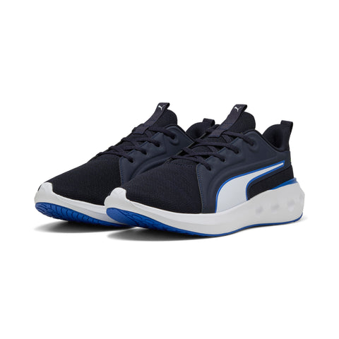 PUMA SOFTRIDE carson knit running shoes in carson knit new navy and vivid blue