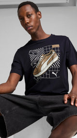 PUMA GRAPHICS sneaker tee - new navy